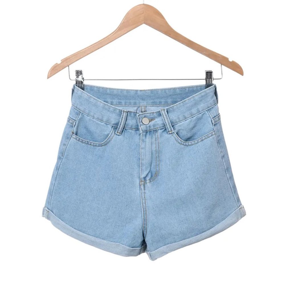 Yesstyle Miss Kekeli High Waisted Light Wash Denim Shorts